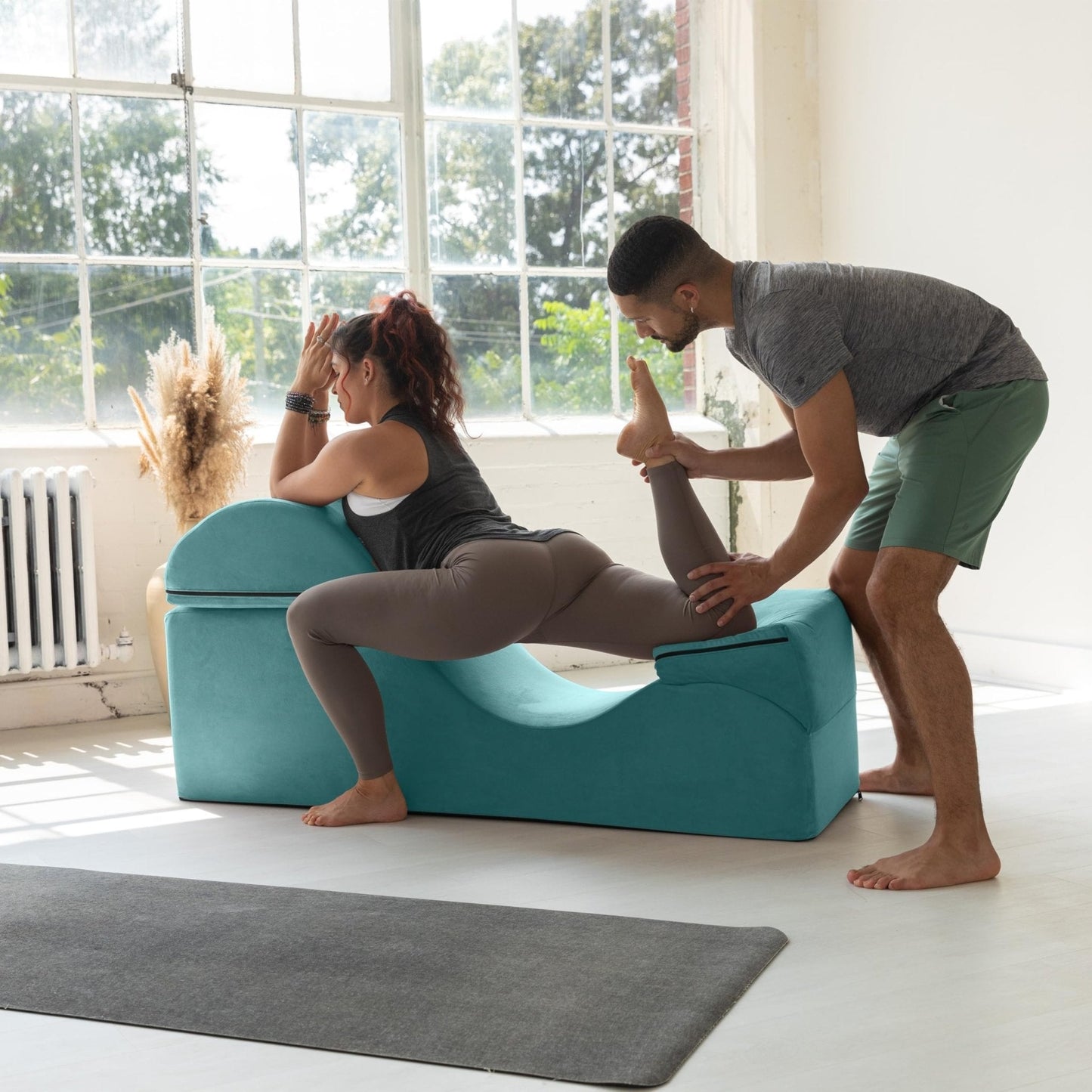 Chaise longue de relaxation intime convertible bleue