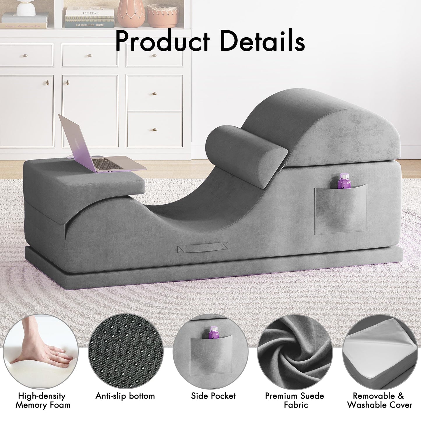 Sillón íntimo ergonómico convertible