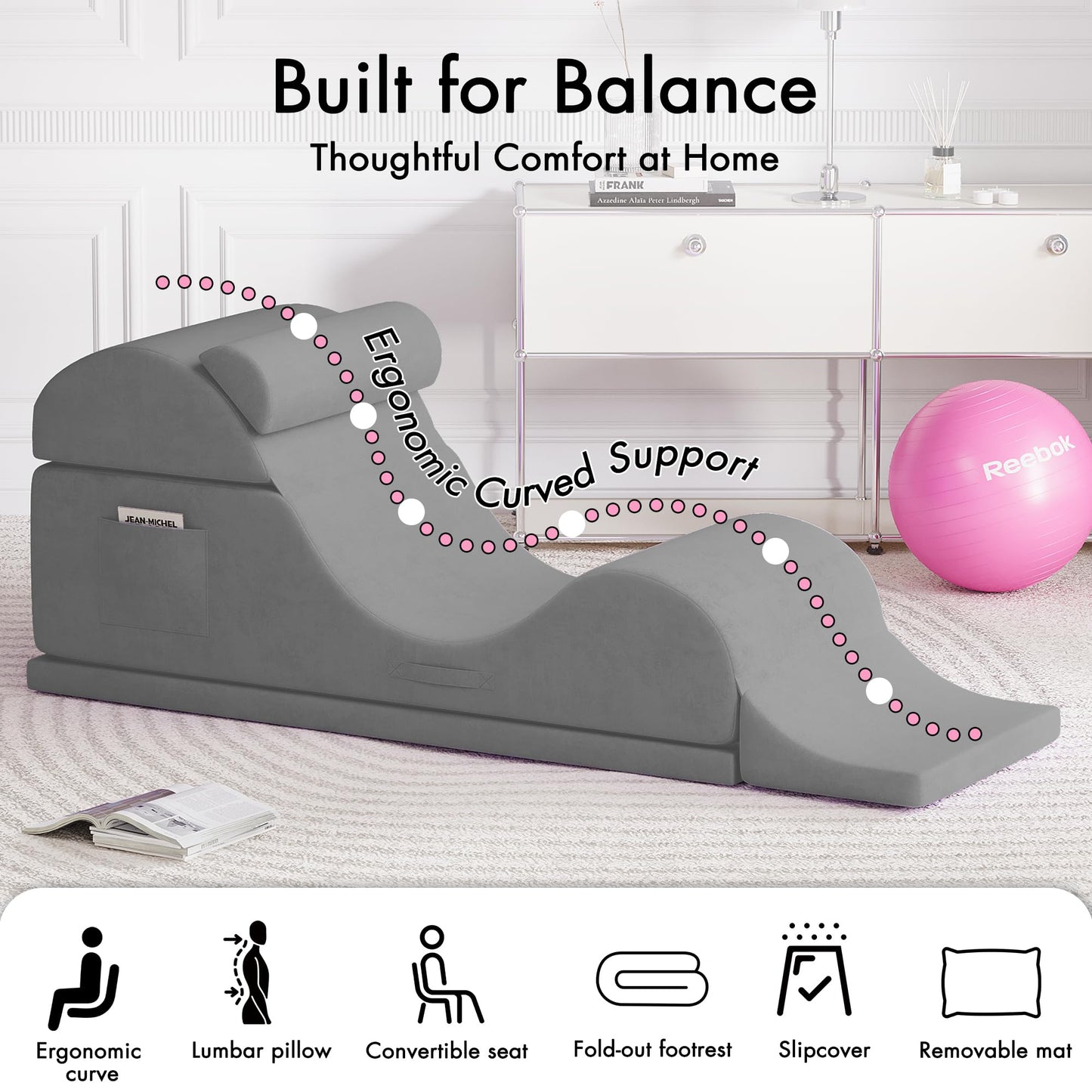 Sillón íntimo ergonómico convertible