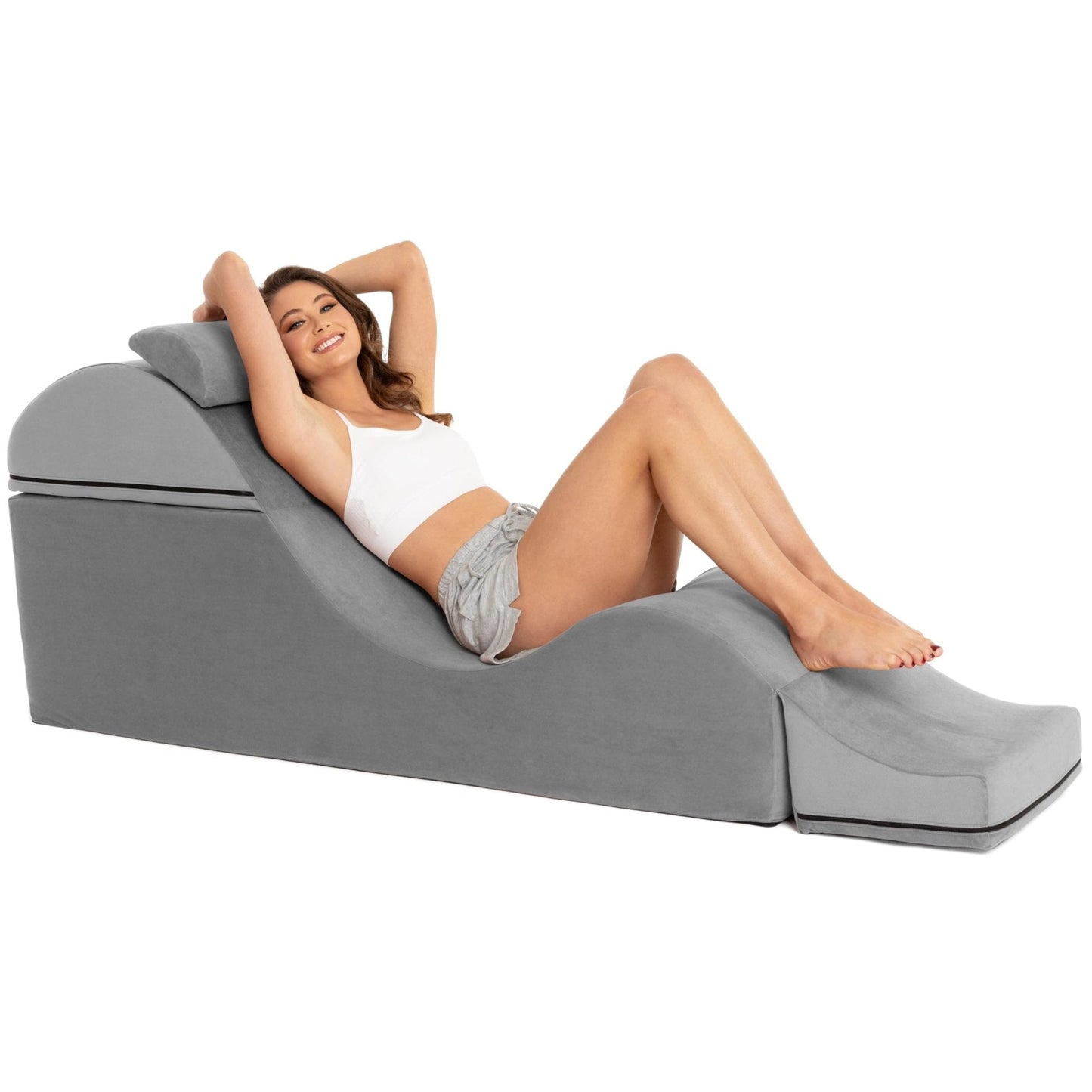 Chaise longue convertible gris intime pour le sexe