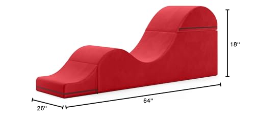 Diván convertible rojo íntimo para sexo