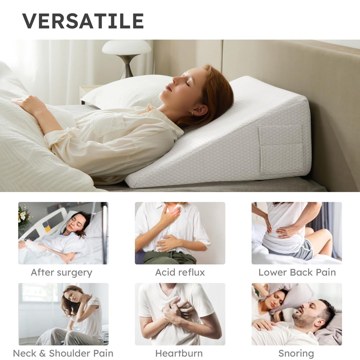 Almohada de cuña íntima de espuma viscoelástica refrescante para parejas