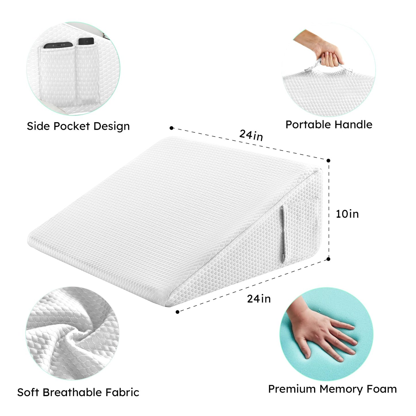 Almohada de cuña íntima de espuma viscoelástica refrescante para parejas