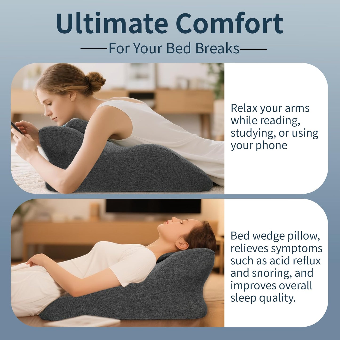 Oreiller compensé de soutien pour positions intimes en couple