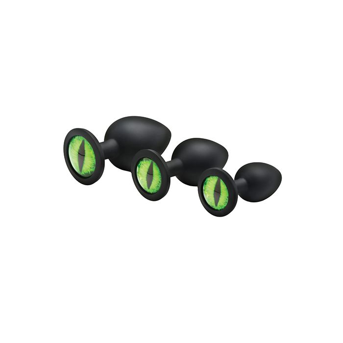 Juego de dilatadores anales de silicona "Ojos Verdes" Creature Cocks