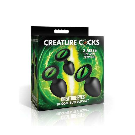 Creature Cocks Creature Eyes Green Eye Silicone Butt Plug Set