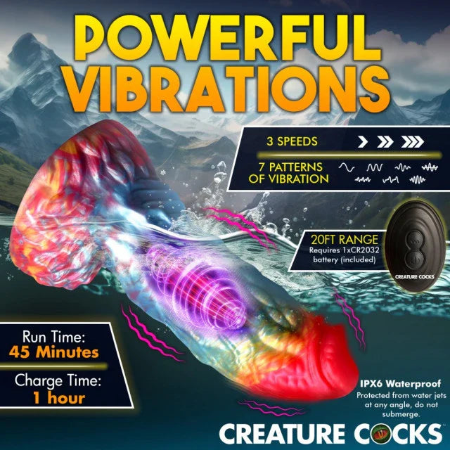 Dildo Vibrador Fénix Arcoíris Criatura Macho