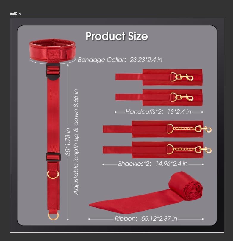 Kit BDSM de Collar y Puños CrimsonBind