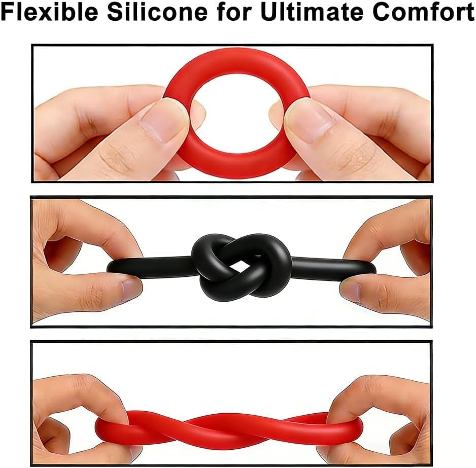 Juego de Anillos para Pene Ajustables CrimsonFlex de 9 Piezas