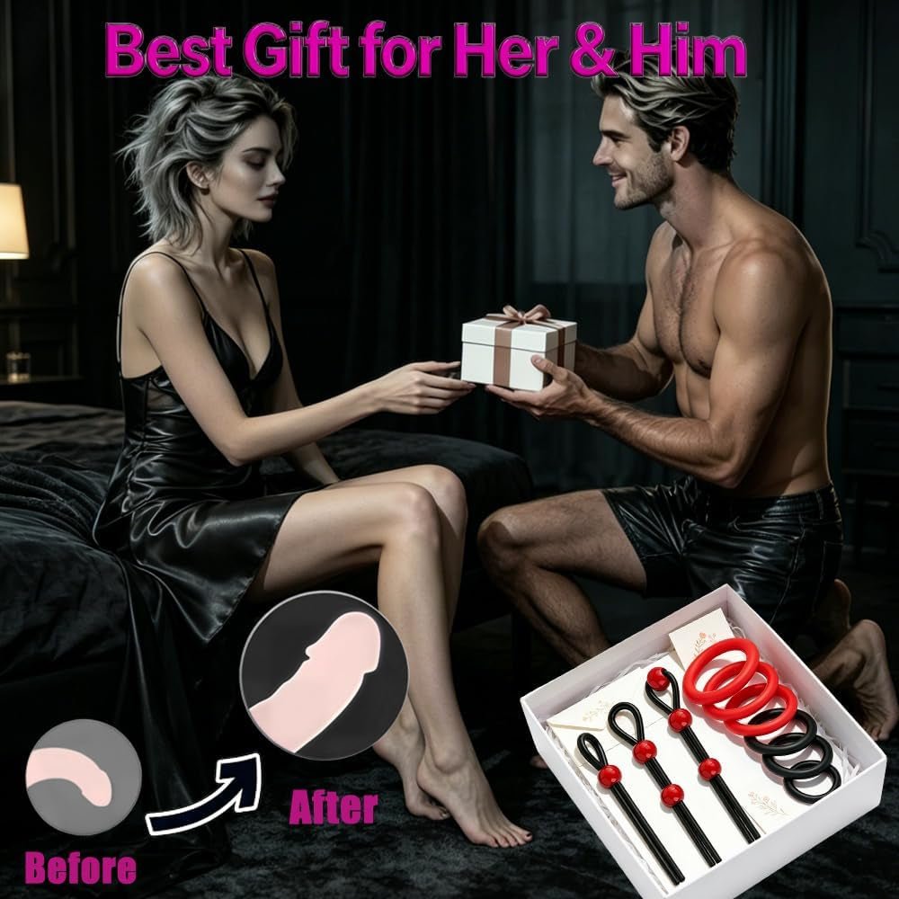 Juego de Anillos para Pene Ajustables CrimsonFlex de 9 Piezas