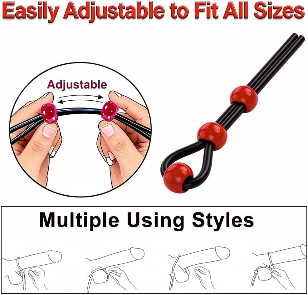 Juego de Anillos para Pene Ajustables CrimsonFlex de 9 Piezas