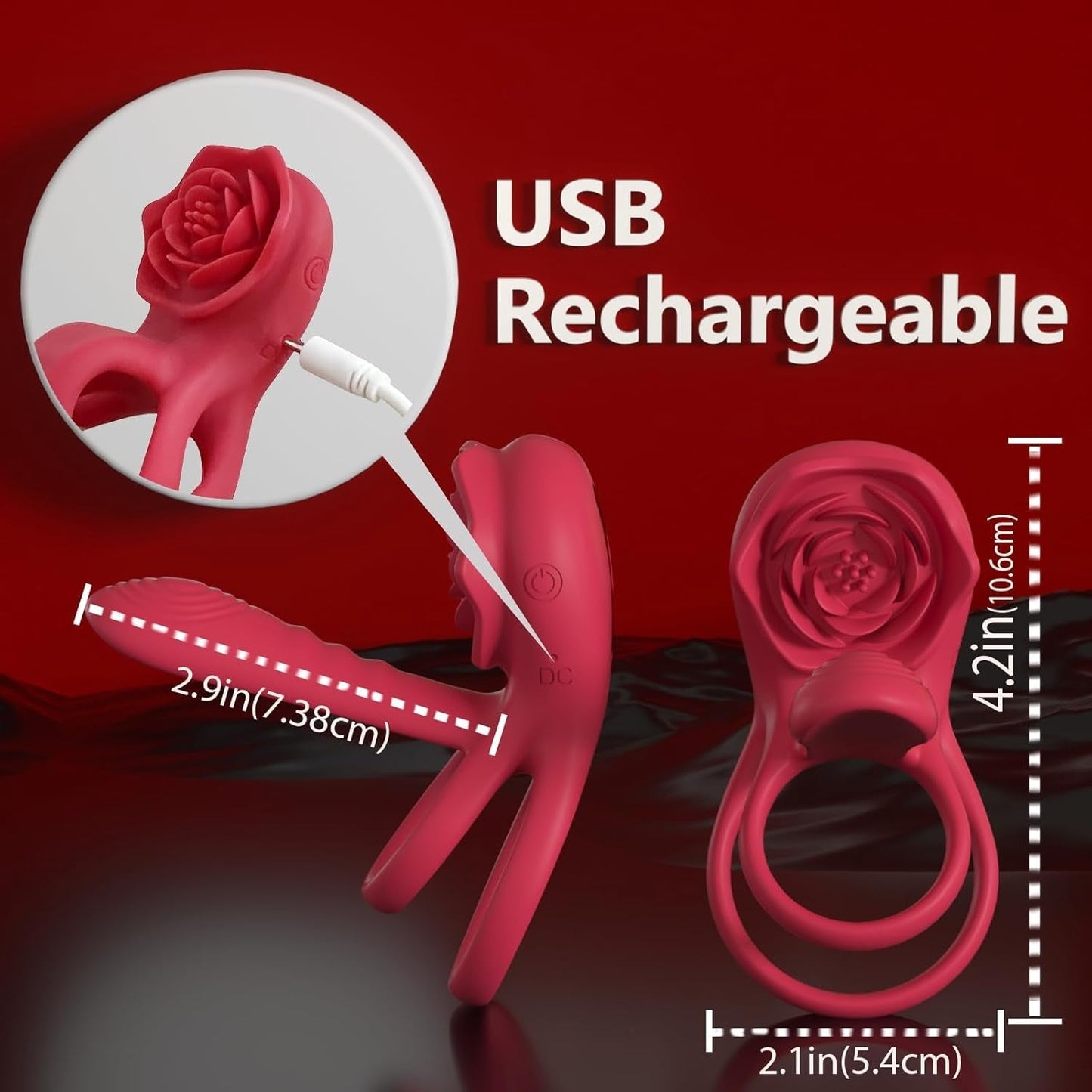 CrimsonQuartet  Vibrating Cock Ring Clit Stim Sleeve 9 Modes