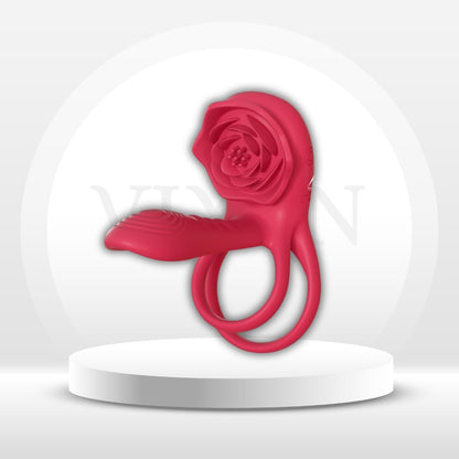 CrimsonQuartet  Vibrating Cock Ring Clit Stim Sleeve 9 Modes