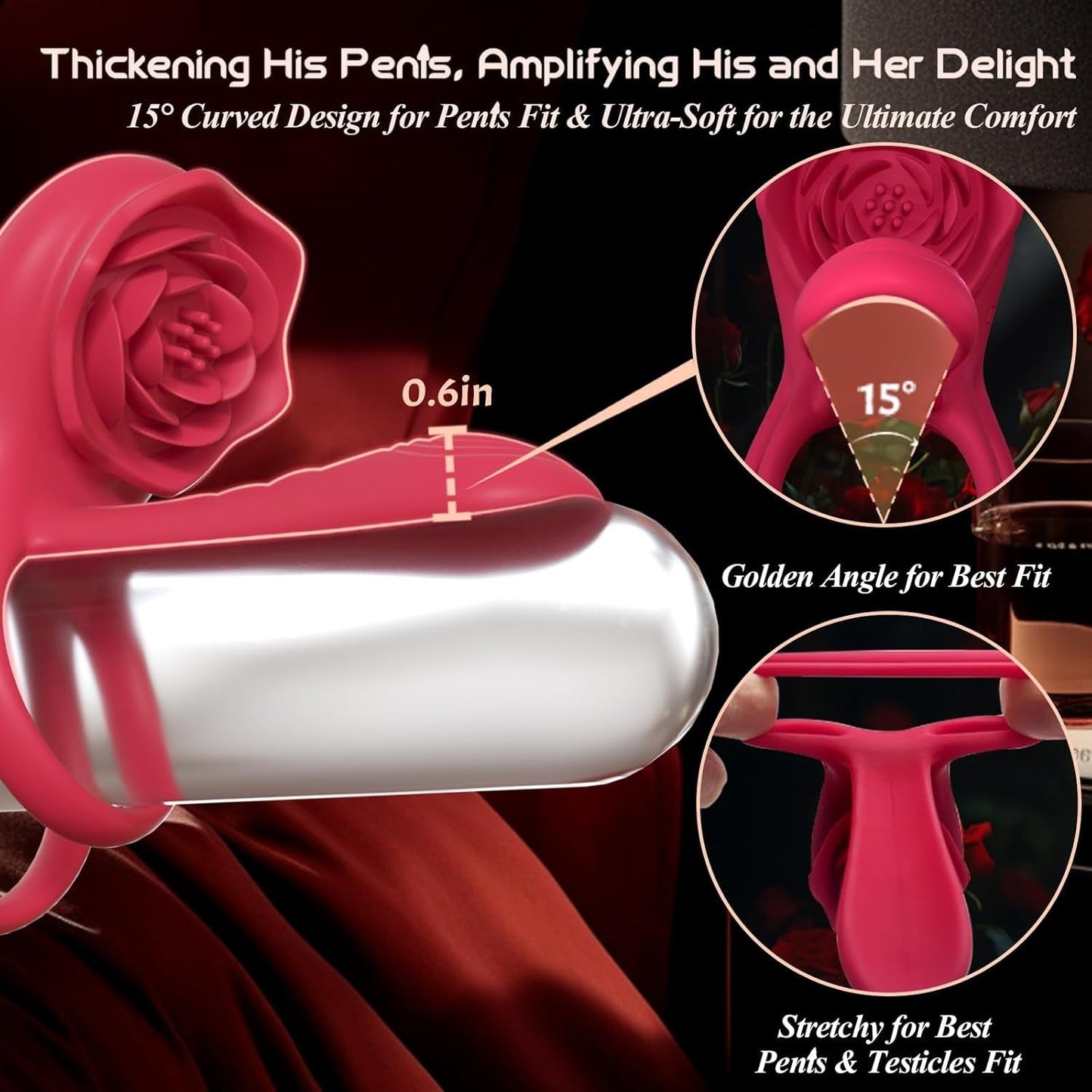 CrimsonQuartet  Vibrating Cock Ring Clit Stim Sleeve 9 Modes