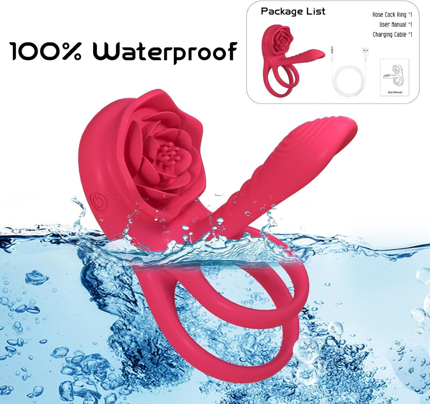CrimsonQuartet  Vibrating Cock Ring Clit Stim Sleeve 9 Modes