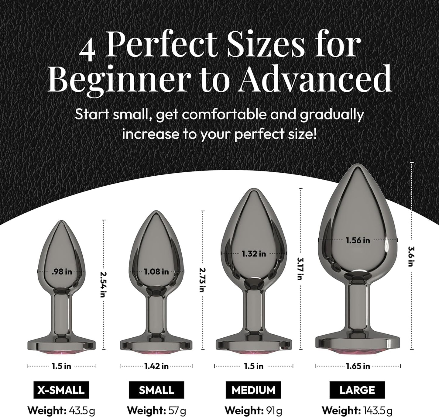 CrownJewel  Butt Plug Set | 4-Piece Metal, Beginner to Expert
