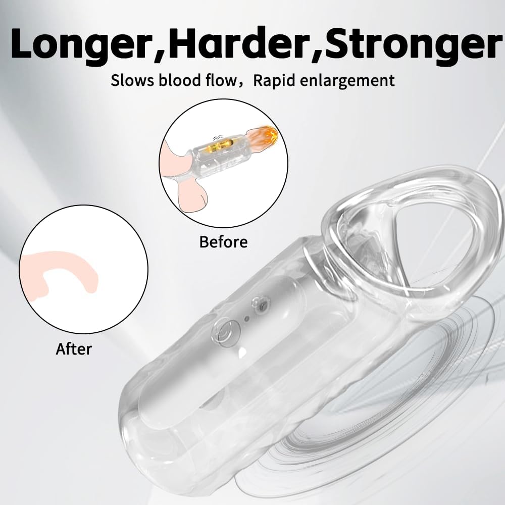 Anillo vibrador transparente para el pene CrystalPulse