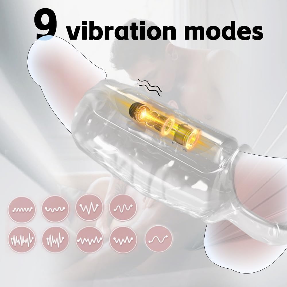Anillo vibrador transparente para el pene CrystalPulse