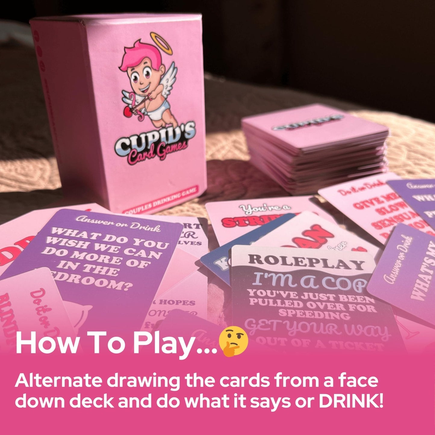 Juego de cartas para beber para parejas de Cupido
