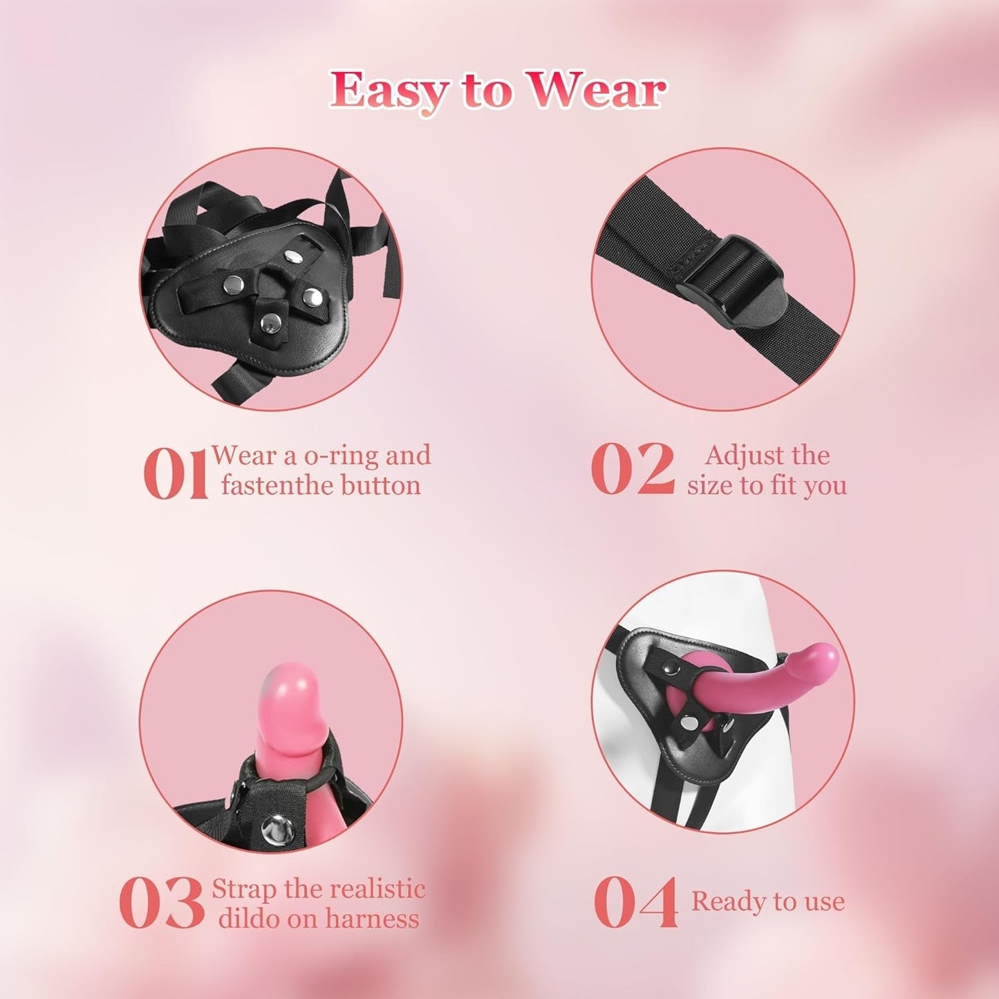 CurveCraze 7" Curved Silicone Strap-On Dildo & Harness
