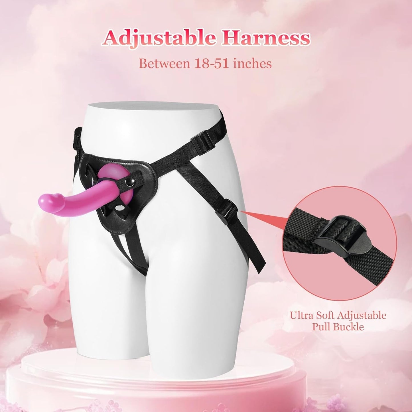 CurveCraze 7" Curved Silicone Strap-On Dildo & Harness
