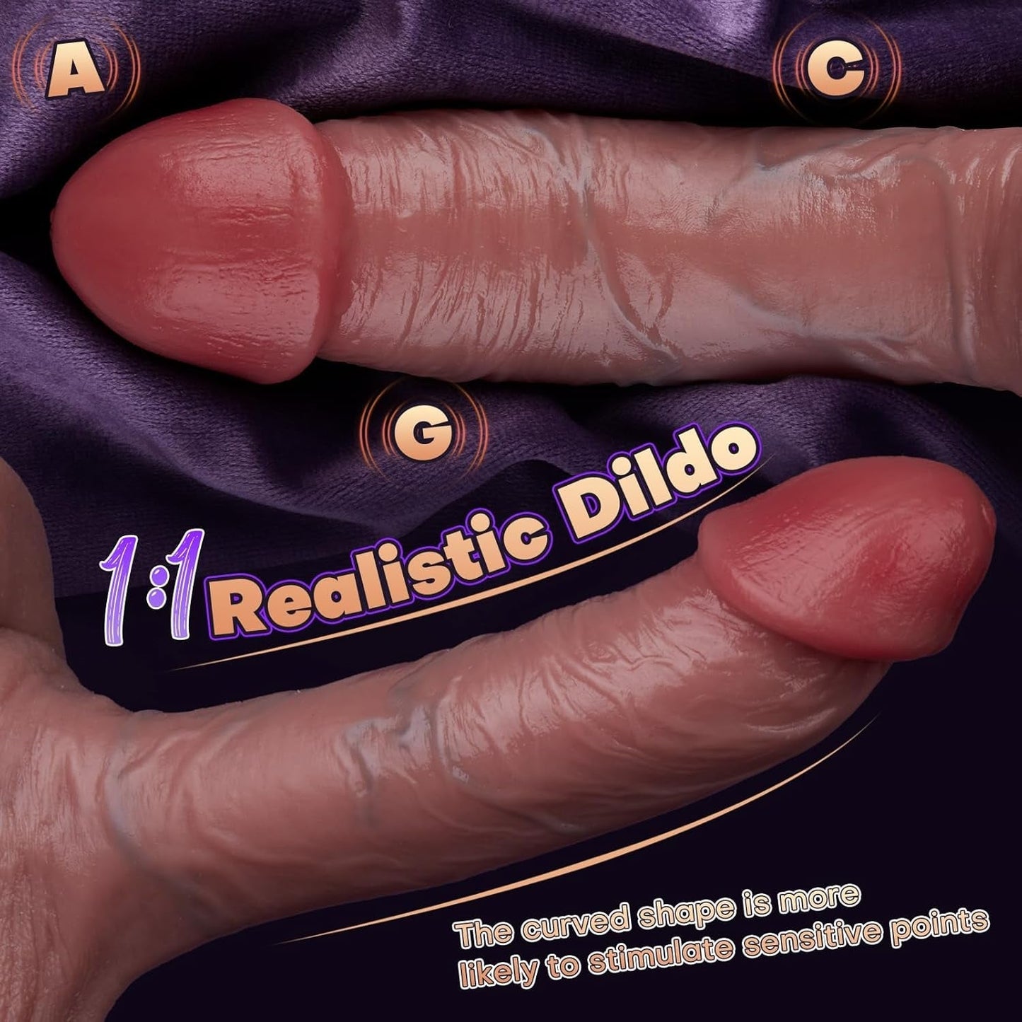 Dildo con ventosa realista y bolas CurveFit de 7 pulgadas