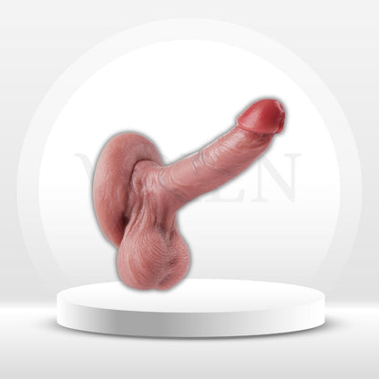Dildo con ventosa realista y bolas CurveFit de 7 pulgadas