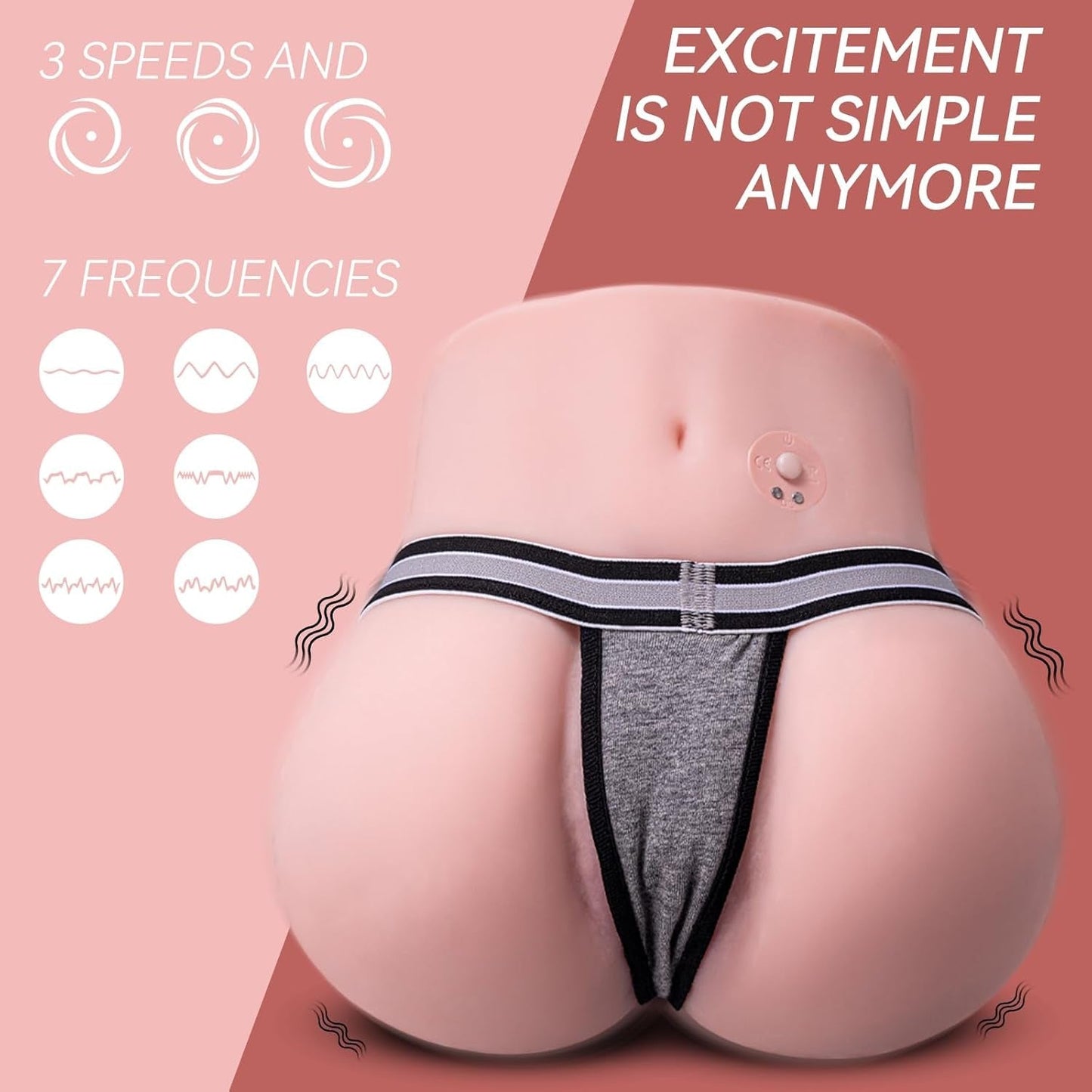 CurveVibe Vagina de Bolsillo Vibratoria TPE Muñeca Sexual Masturbador