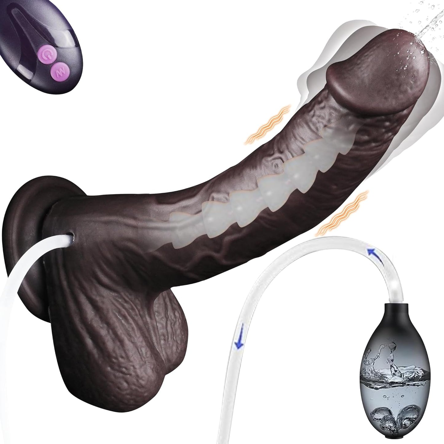 VibeJet 8.4” Squirting Vibrating Dildo 7 Modes Suction