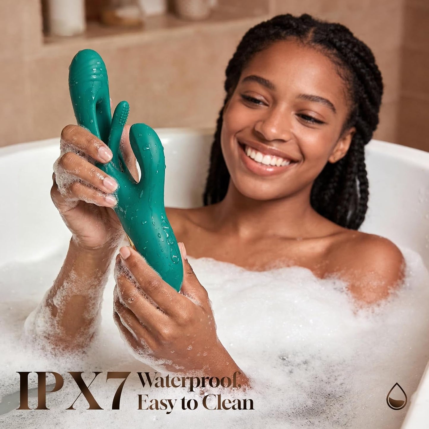 Vibrador de conejo VerdePulse 14 modos aleteo impermeable