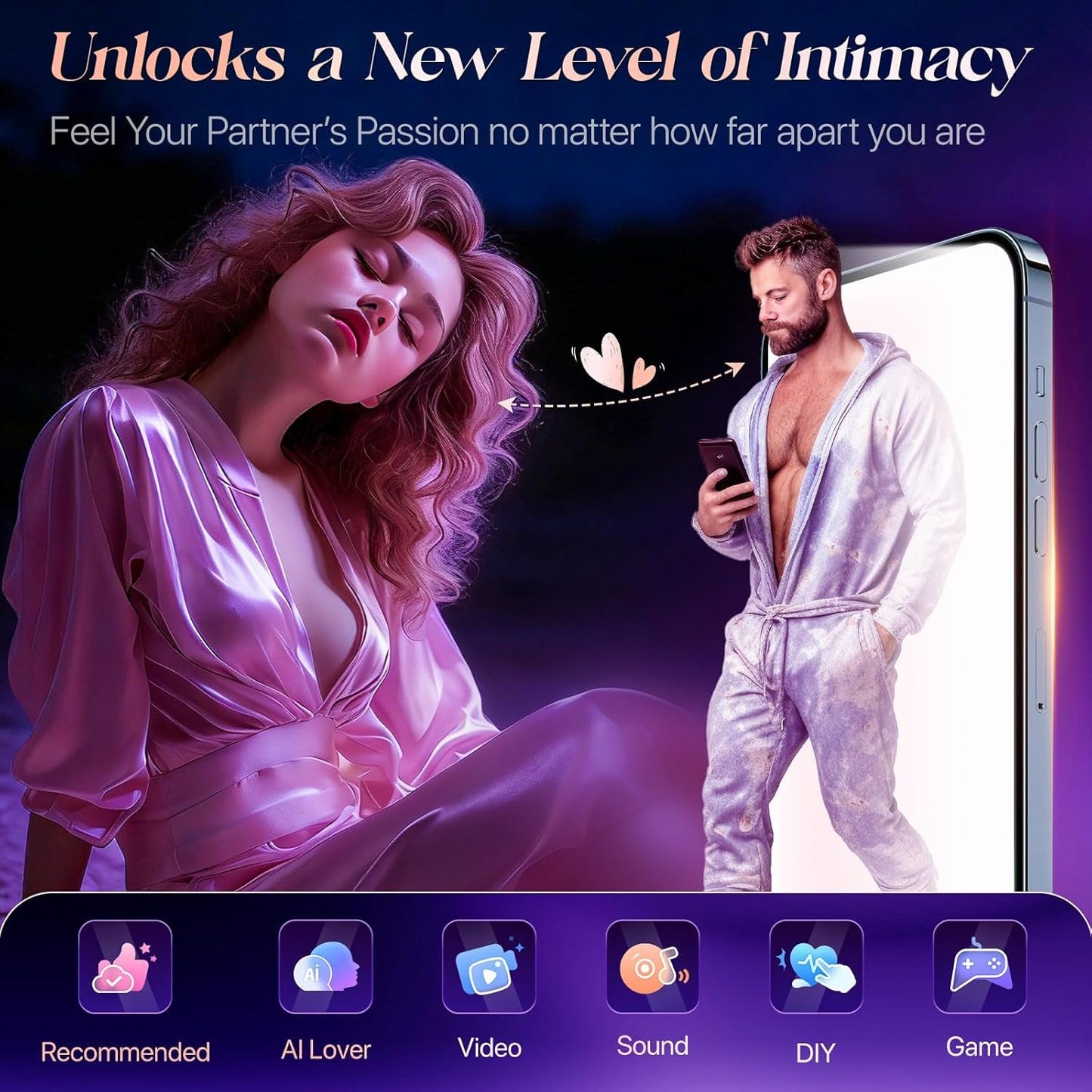 Vibromasseur Lingual Portable LushTongue Contrôlé par Application 9 Modes