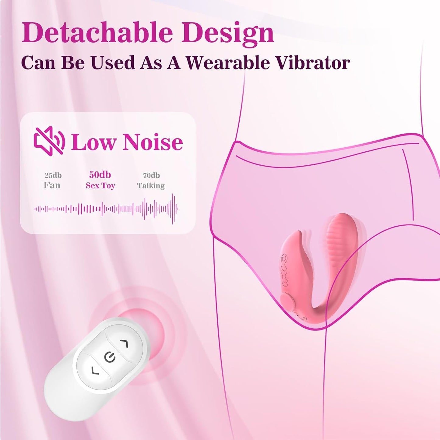 TriSync Vibrador Strap-On sin Tirantes a Distancia de 3 Motores