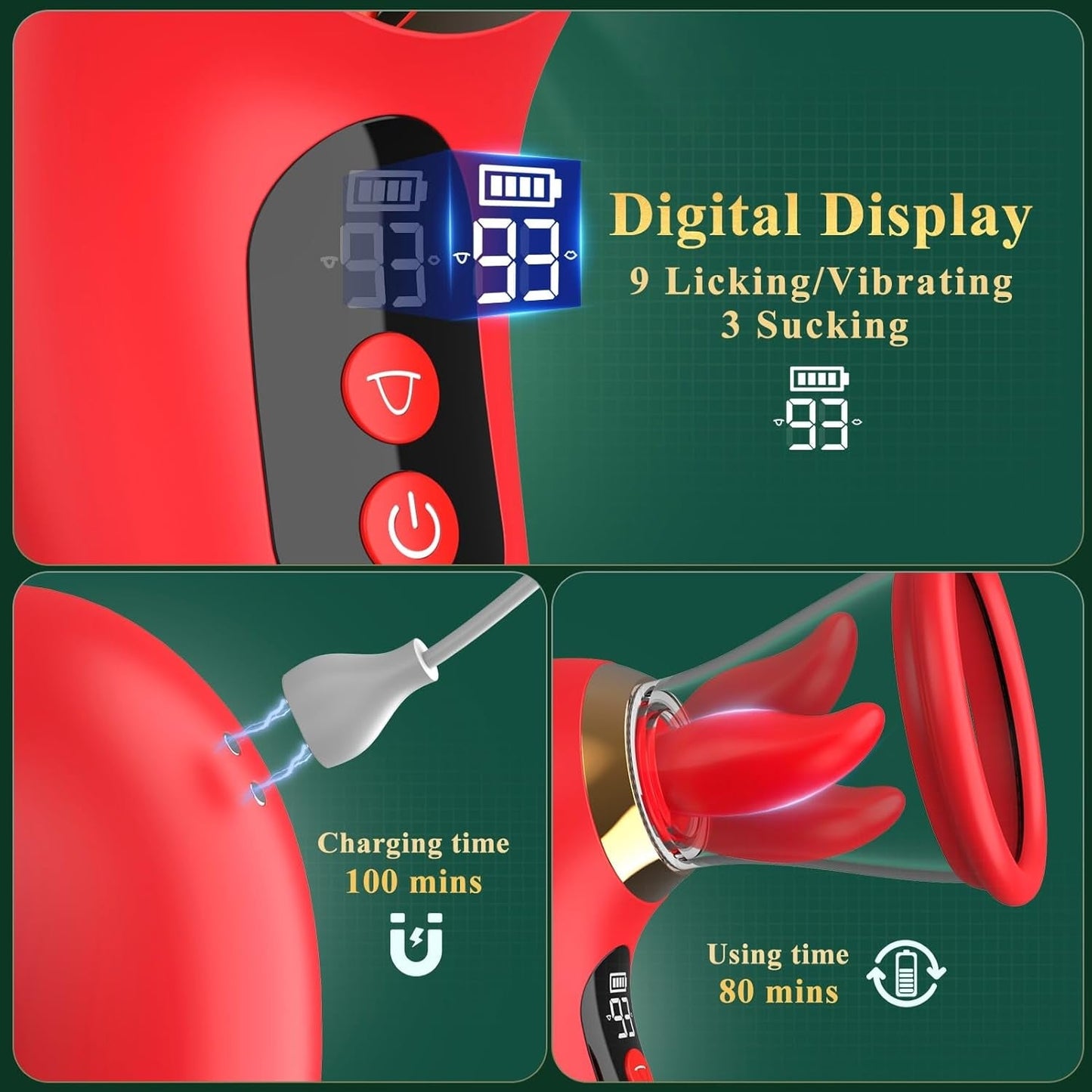 SilqueSync AI Rose Wand App Clitoral Sucker LCD Waterproof