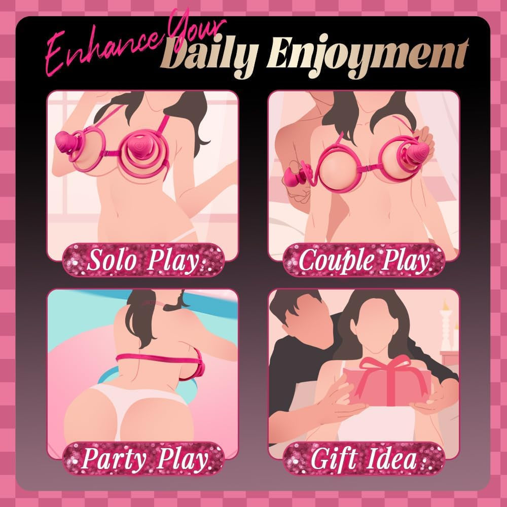 HaloWear Vibrador de pezones 6 en 1 con sujetador y control por app