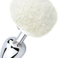 SnowBunny Small Bunny Tail Steel Butt Plug White