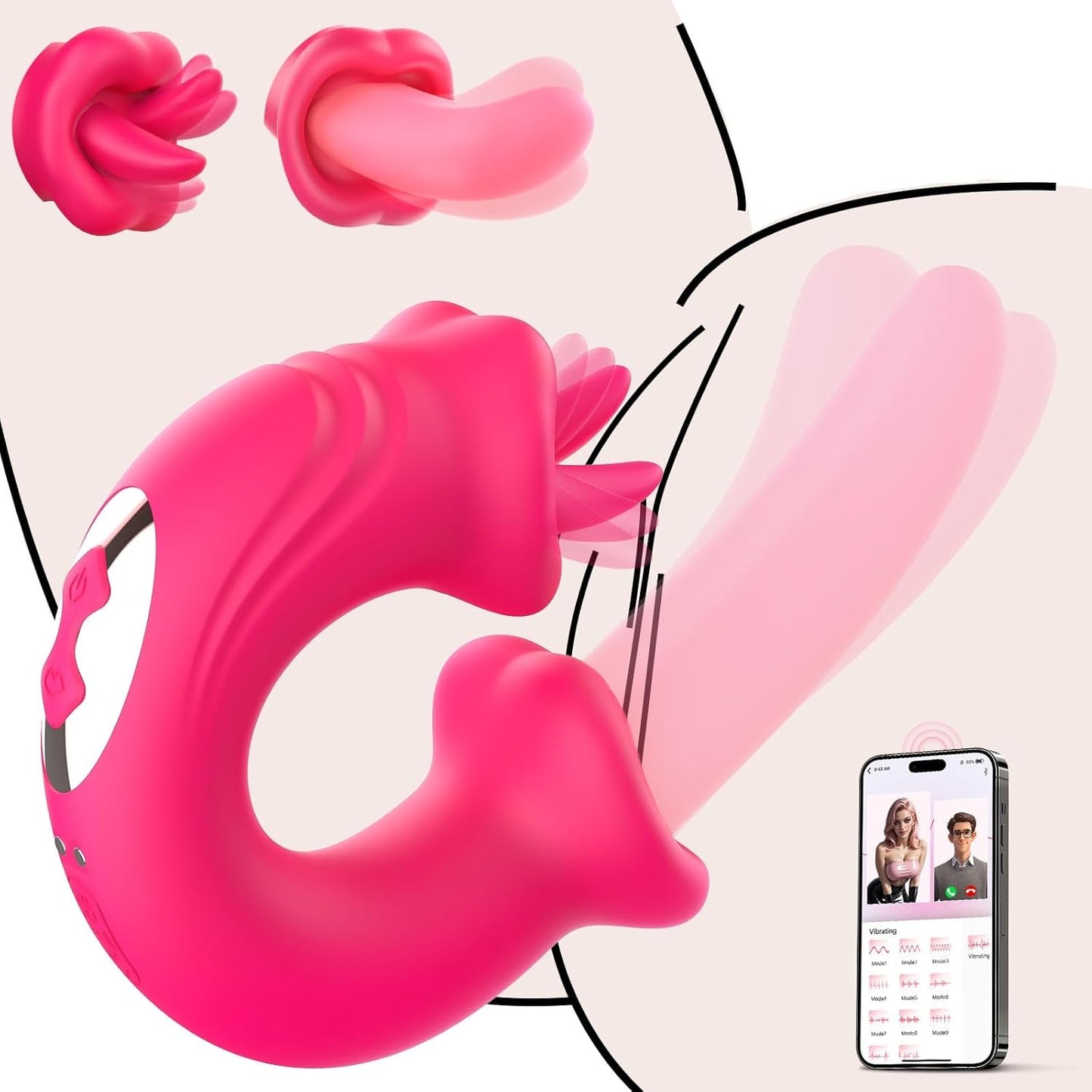 Vibrador de lengua LunexaSync App con 20 modos, juguete para clítoris y punto G