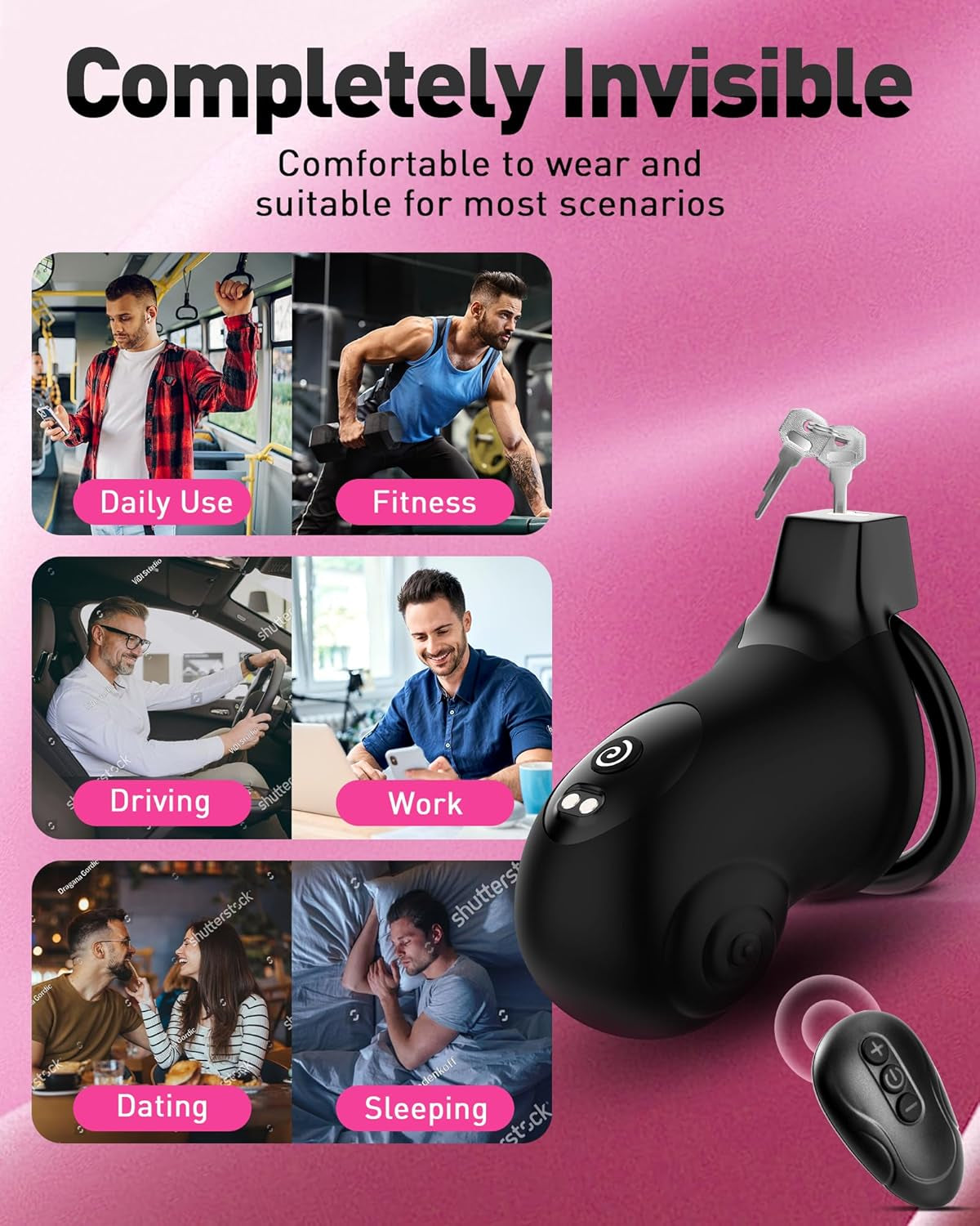 Jaula de castidad BDSM LockPulse controlada por aplicación