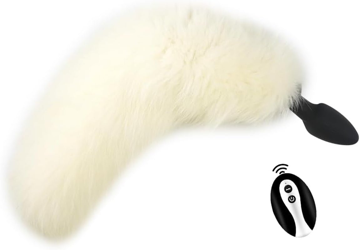 Tapón Anal Vibrador con Cola de Zorro de Control Remoto FrostPulse