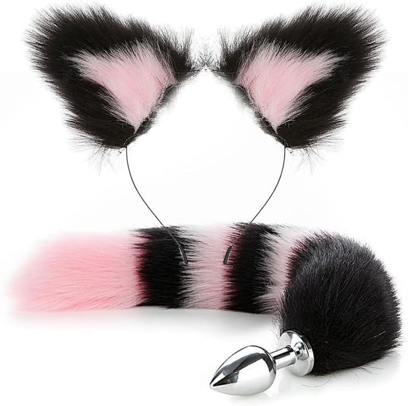 KittyKink Fox Tail Anal Plug Cosplay Set Ears Choker