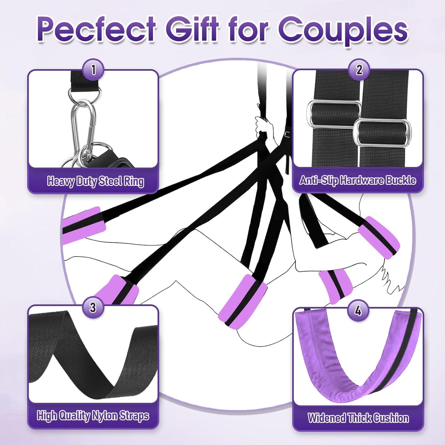 VioletBond Purple BDSM Sex Swing Adjustable