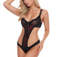 Mesh Underwire Teddy with Lace Up Bottom