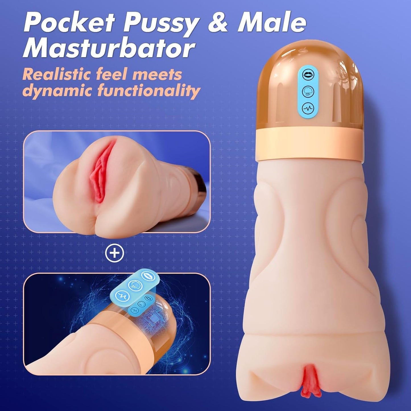 VibeCore Vibrating Pocket Pussy 10 Modes 6.7" Stroker