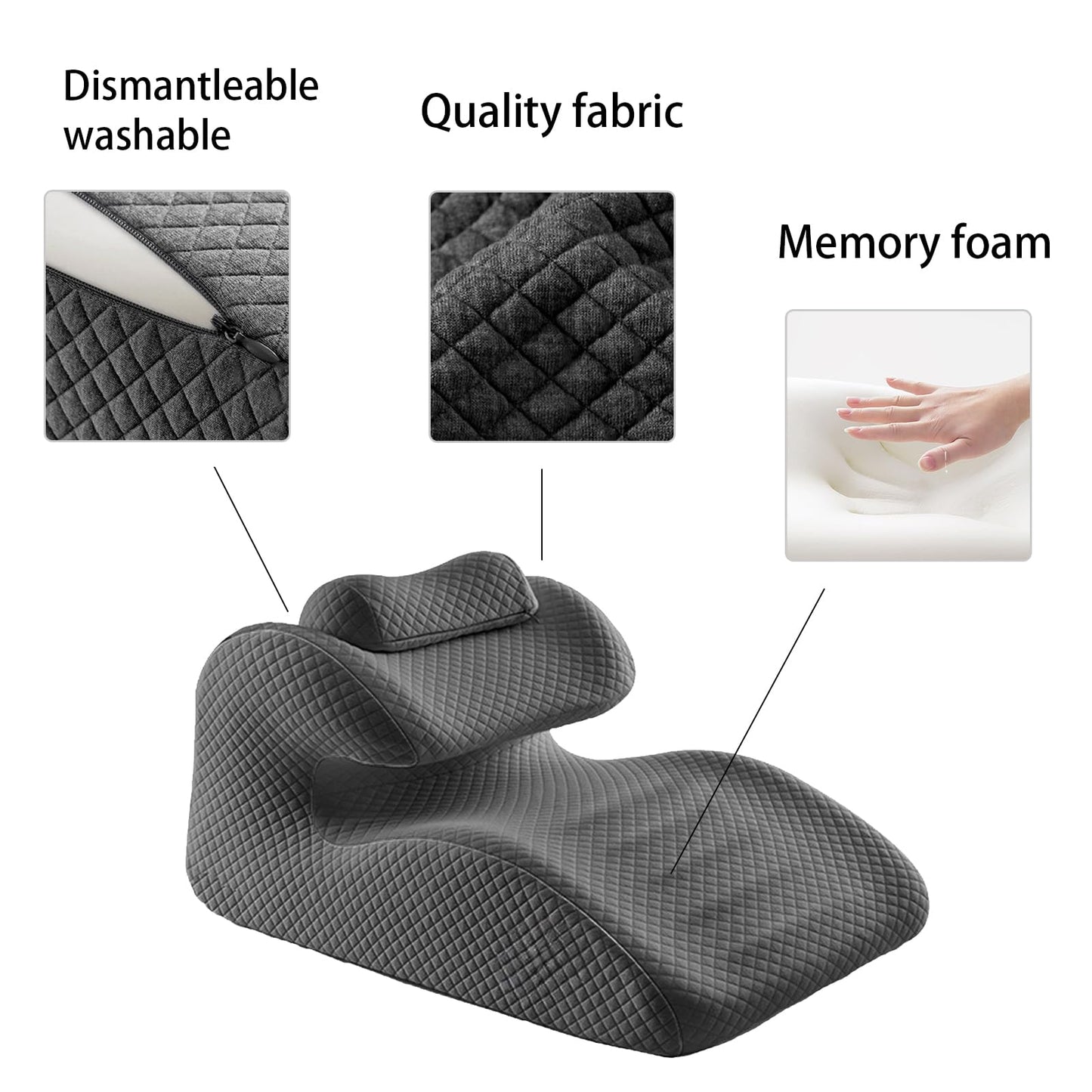 Almohada de cuña de posicionamiento para parejas gris oscuro