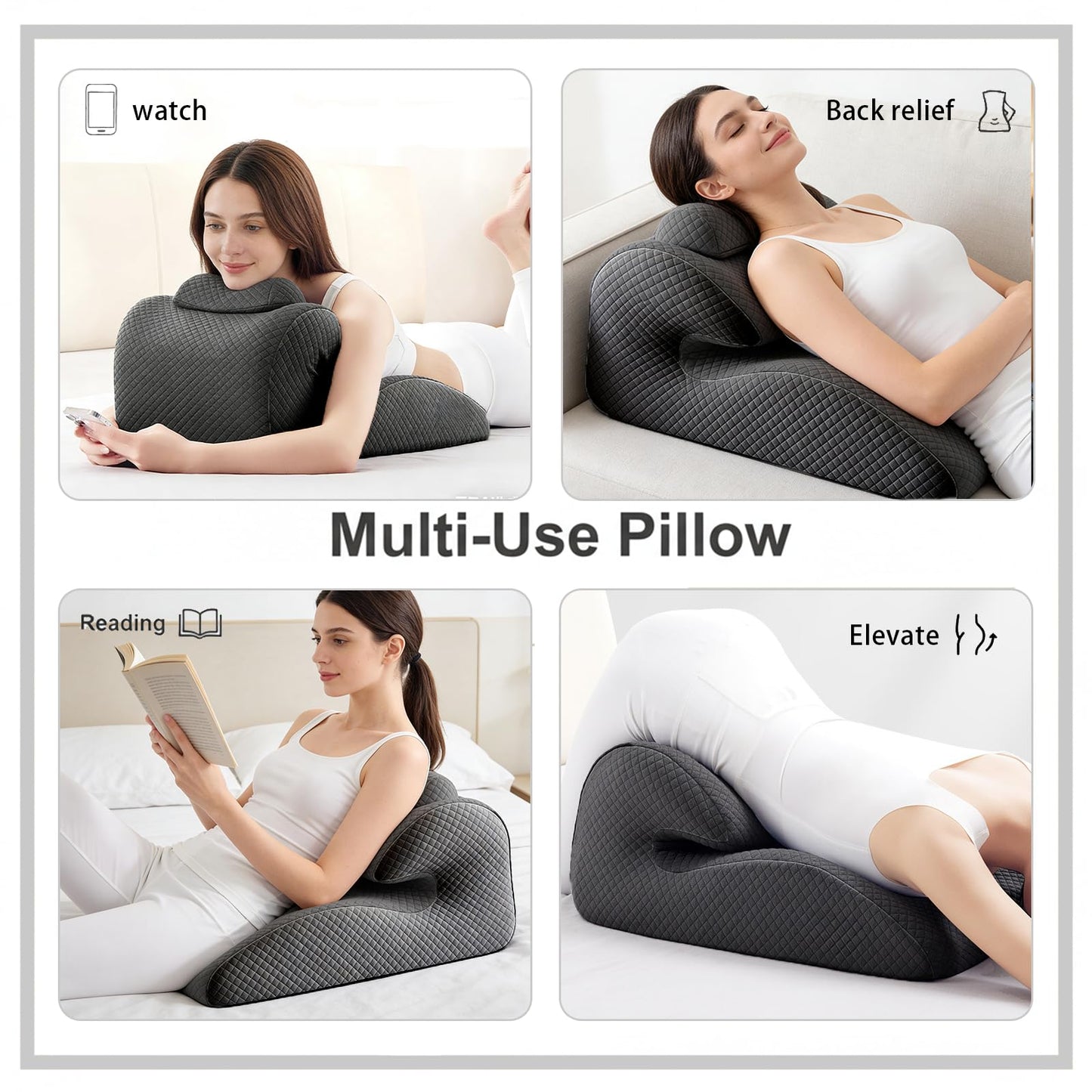 Almohada de cuña de posicionamiento para parejas gris oscuro