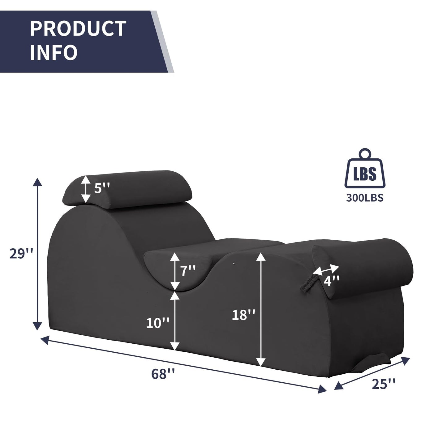 Chaise longue de soporte Seducción Gris Oscuro