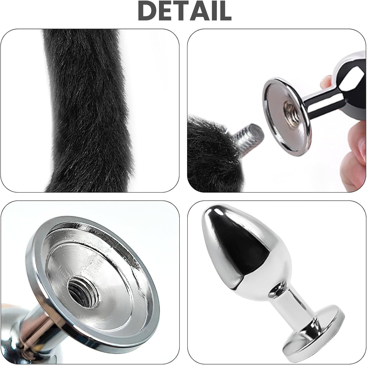 VixenForge Fox Tail Anal Plug Kit 2 Steel Plugs Trainer