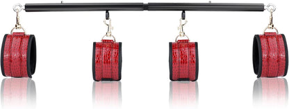 CrimsonCroc Red Crocodile Spreader Bar with Cuffs