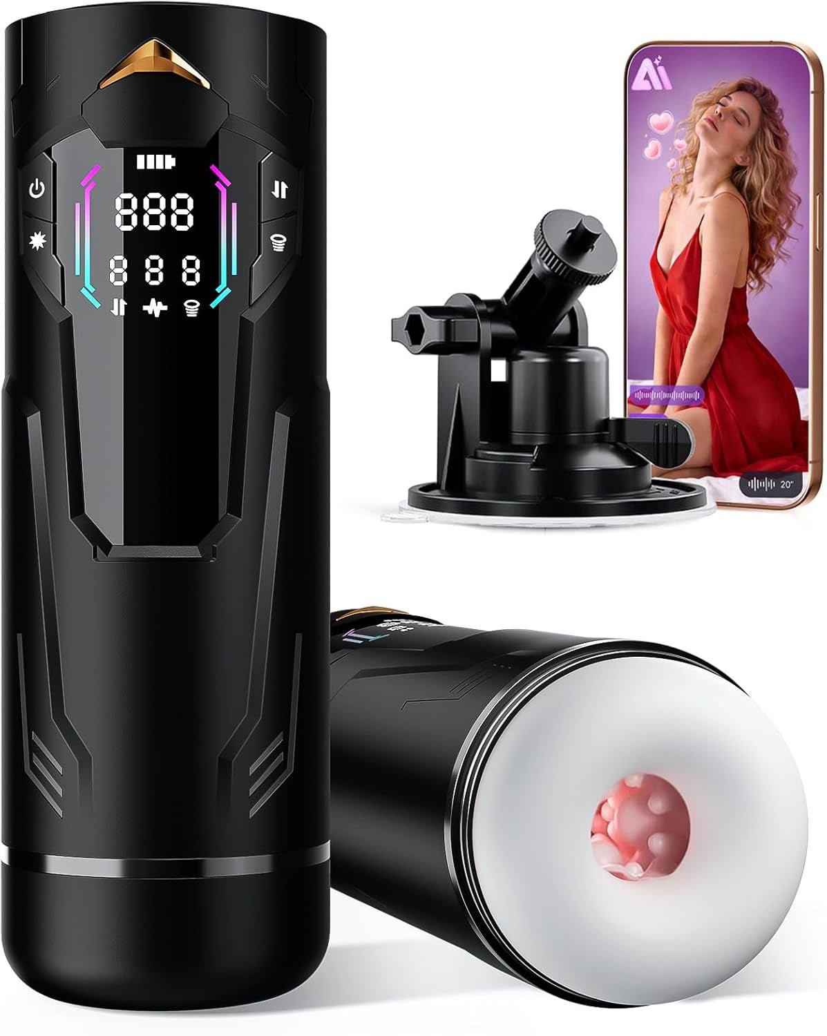 MaxionX AI Masturbador Masculino Empuje Succión LCD App