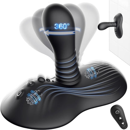 RotyX Masajeador de próstata Vibrador giratorio con enchufe de empuje