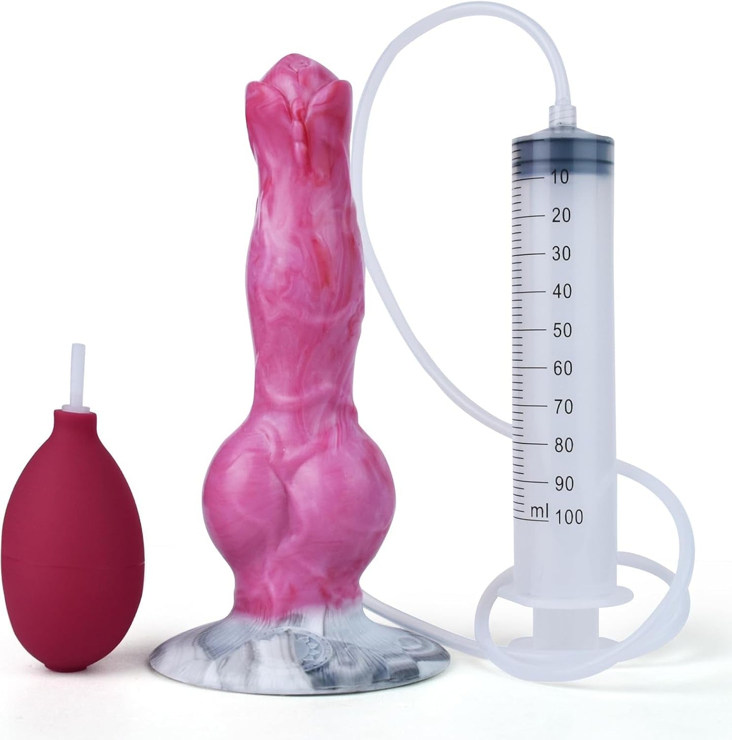 PinkKnot 8.2” Squirting Knot Dildo Silicone Suction Cup